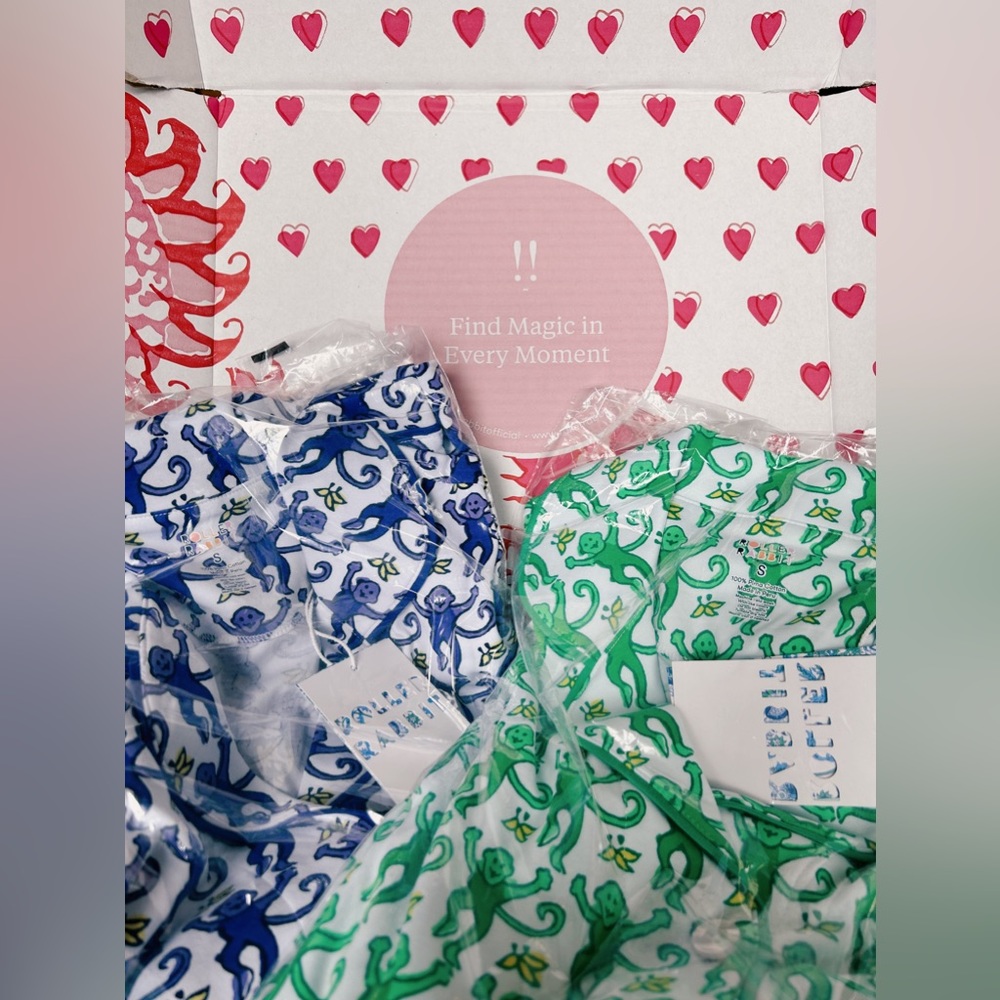 Roller rabbit sapphire monkey pajama set